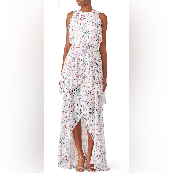 Monique Lhuillier Dresses & Skirts - Monique Lhuillier Floral High Low Dress - Multicolor